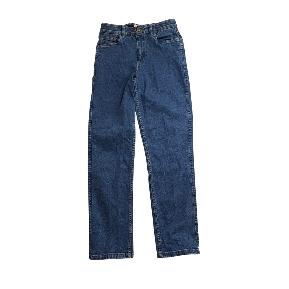 John Blair Comfort Waist Jeans Men's 32L Blue Straight Leg Elastic Denim